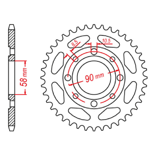 MTX 269 Steel Rear Sprocket #428 (45T) (11-437-45)