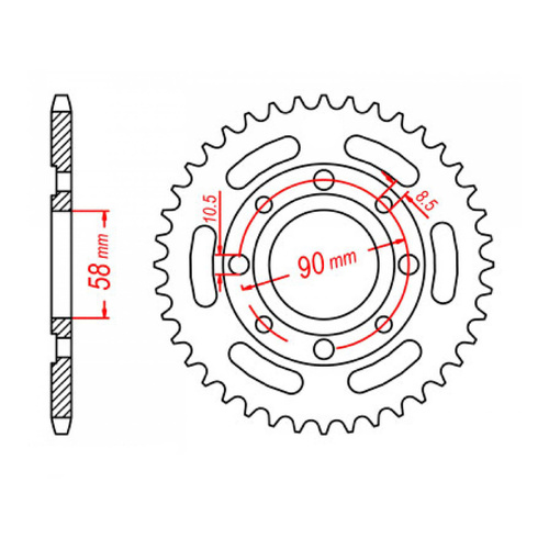 MTX 279 Steel Rear Sprocket #520 (33T) (11-KB4-33)