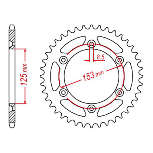 MTX 210 Hornet Lightweight Steel Rear Sprocket #520 (49T) (11H-KAE-49)