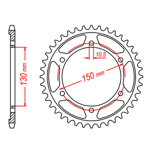 MTX 300 Steel Rear Sprocket #525 (48T) (11-4NX-48)