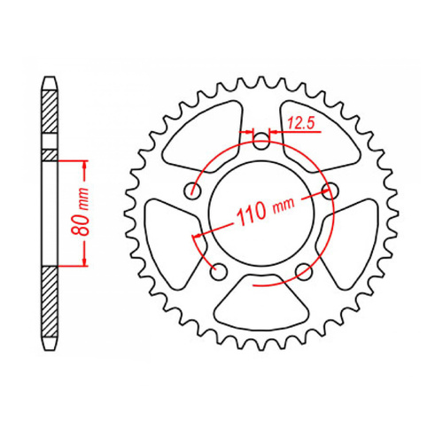 MTX 336 Steel Rear Sprocket #630 (33T) (11-442-33)