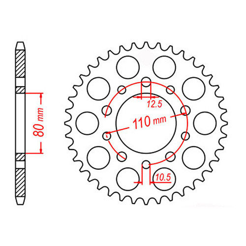 MTX 1334 Steel Rear Sprocket #530 (46T) (11-438-46)