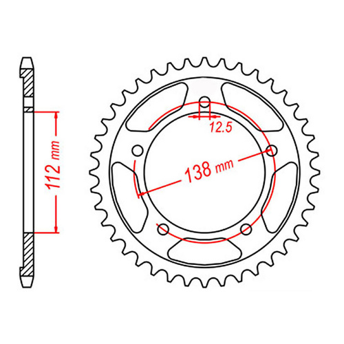 MTX 302 Steel Rear Sprocket #530 (43T) (11-MW0-43)
