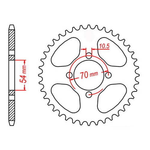 MTX 1206 Steel Rear Sprocket #428 (42T) (11-206-42)