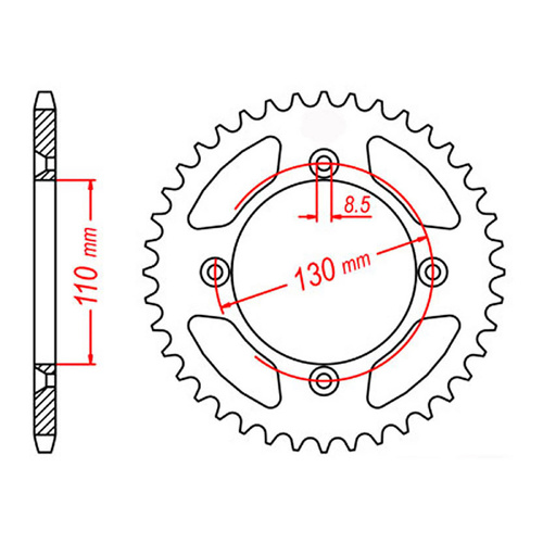 MTX 215 Steel Rear Sprocket #420 (51T) (11-4GC-51)