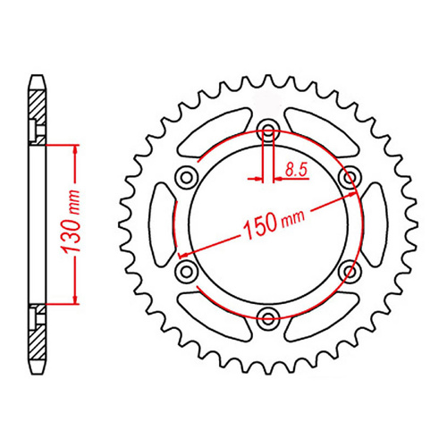 MTX 1244 Steel Rear Sprocket #428 (54T) (11-KY1-54)