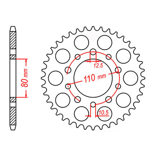 MTX 1332 Steel Rear Sprocket #525 (44T) (11-MW3-44)