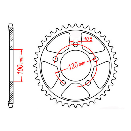 MTX 702 Steel Rear Sprocket #525 (46T) (11-702-46)