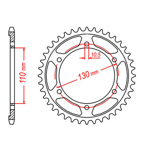 MTX 1876 Steel Rear Sprocket #525 (45T) (11-876-45)