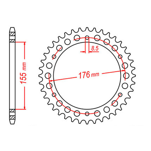 MTX 2011 Steel Rear Sprocket #530 (46T) (11-TR2-46)