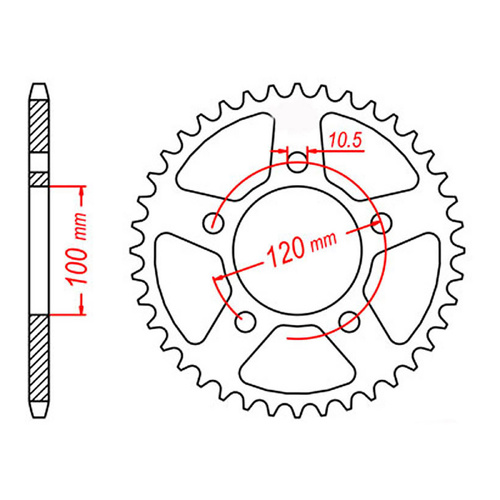 MTX 703 Steel Rear Sprocket #520 (44T) (11-703-44)