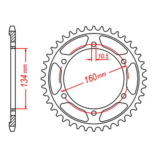 MTX 1307 Steel Rear Sprocket #525 (41T) (11-MBW-41)
