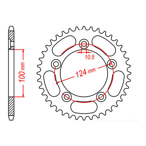 MTX 744 Steel Rear Sprocket #525 (38T) (11-744-38)
