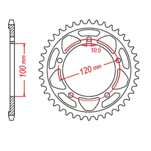 MTX 713 Steel Rear Sprocket #525 (41T) (11-713-41)
