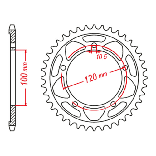 MTX 713 Steel Rear Sprocket #525 (42T) (11-713-42)