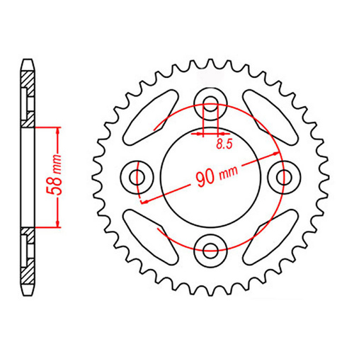 MTX 212 Steel Rear Sprocket #420 (37T) (11-KWW-37)