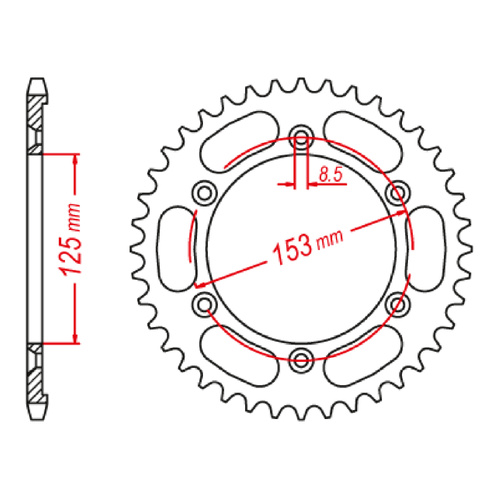 MTX 1258 Steel Rear Sprocket #428 (52T) (11-KRH-52)