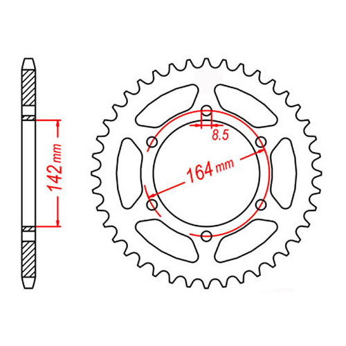 MTX 1068 Steel Rear Sprocket #520 (46T) (11-HY4-46)
