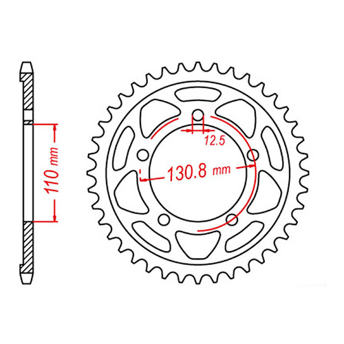 MTX 007 Steel Rear Sprocket #525 (45T) (11-BM7-45)