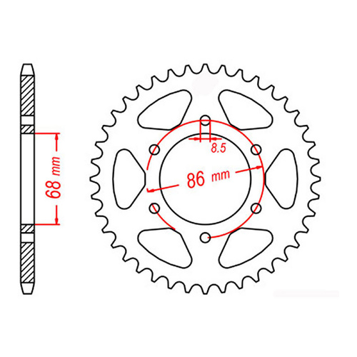 MTX 473 Steel Rear Sprocket #520 (37T) (11-002-37)