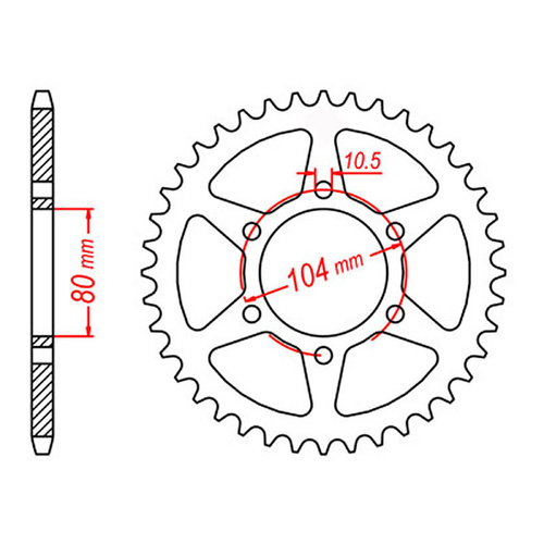 MTX 478 Steel Rear Sprocket #520 (43T) (11-163-43)