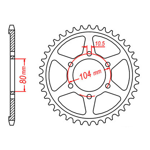 MTX 488 Steel Rear Sprocket #530 (40T) (11-054-40)
