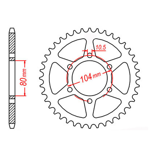 MTX 501 Steel Rear Sprocket #630 (46T) (11-098-46)