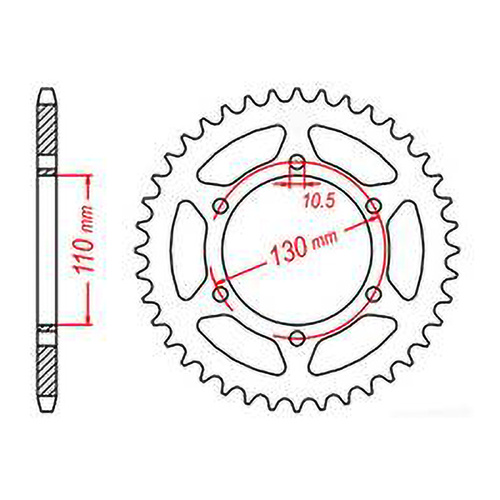 MTX 486 Steel Rear Sprocket #520 (46T) (11-192-46)