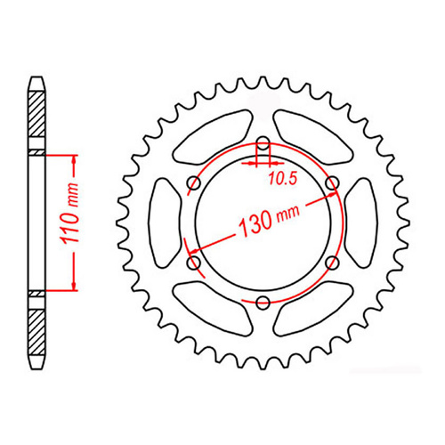 MTX 486 Steel Rear Sprocket #520 (47T) (11-192-47)