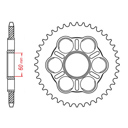 MTX 50801 Steel Rear Sprocket #525 (43T) (11-50801-43)