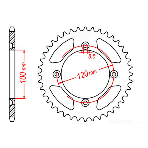 MTX 798 Steel Rear Sprocket #428 (55T) (11-209-55)