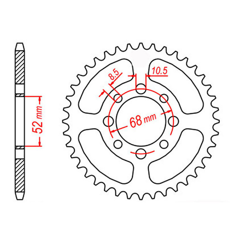 MTX 802 Steel Rear Sprocket #428 (36T) (11-464-36)
