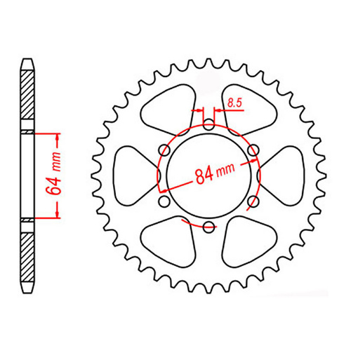 MTX 809 Steel Rear Sprocket #428 (47T) (11-287-47)