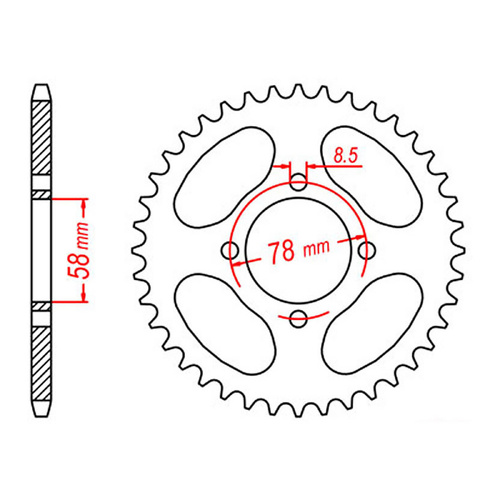 MTX 815 Steel Rear Sprocket #520 (35T) (11-103-35)