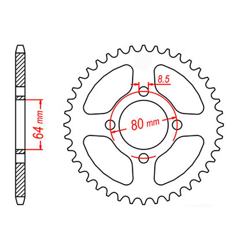 MTX 838 Steel Rear Sprocket #428 (43T) (11-838-43)