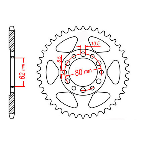 MTX 1842 Steel Rear Sprocket #428 (52T) (11-248-52)