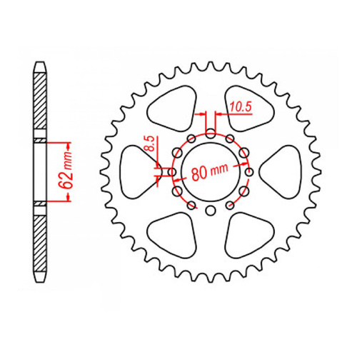 MTX 845 Steel Rear Sprocket #520 (47T) (11-3Y1-47)