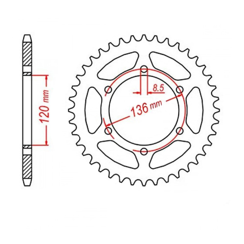 MTX 846 Steel Rear Sprocket #520 (40T) (11-191-40)