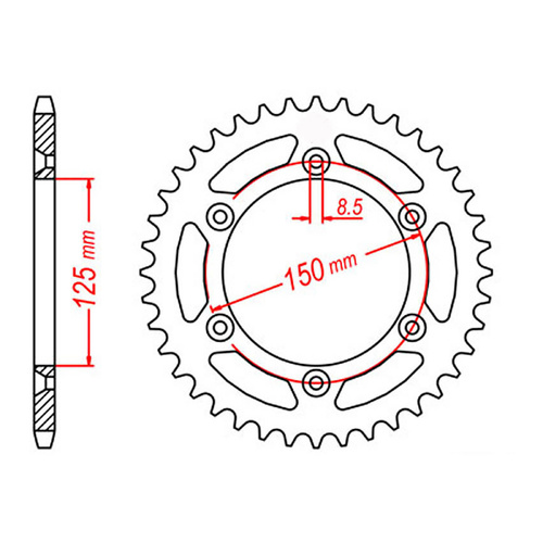MTX 897 Steel Rear Sprocket #520 (42T) (11-KM1-42)