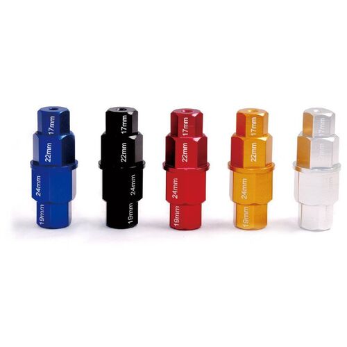 Whites 4 In 1 Hex Axle Tool Aluminium Blue -17mm 19mm 22mm 24mm