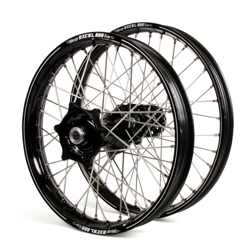 Gas Gas Talon / Excel A60 SNR MX Black Rims / Black Hubs Wheel Set All Model 2007-14 (21 / 18*2.15)