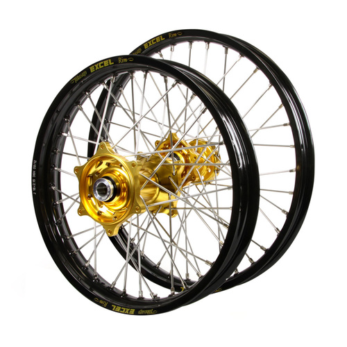 Honda Talon Gold Hubs / Excel Black Rims Wheel Set