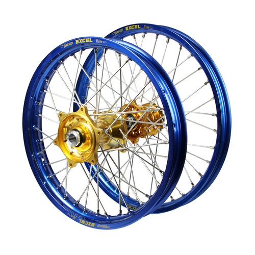 Honda Talon Gold Hubs / Excel Blue Rims Wheel Set