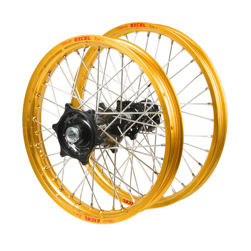Honda Talon Black Hubs / Excel Gold Rims Wheel Set