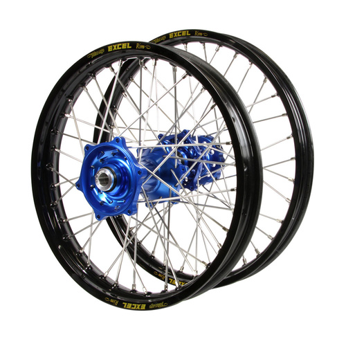 Honda Talon Blue Hubs / Excel Black Rims Wheel Set