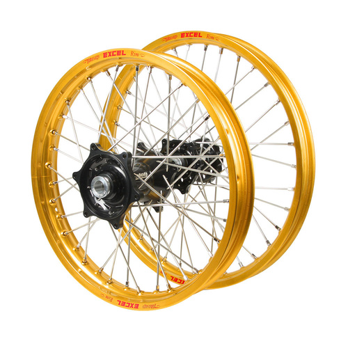 Yamaha Talon Black Hubs / Excel Gold Rims Wheel Set