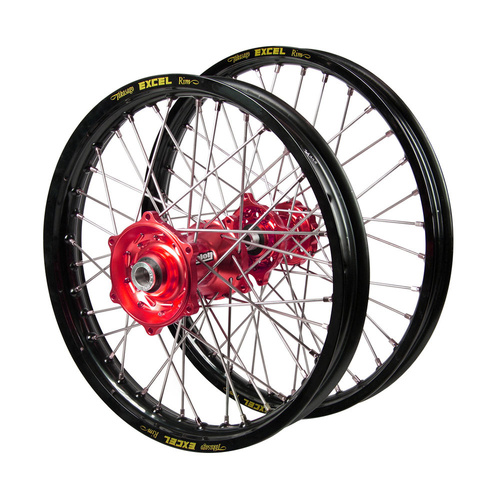 Husqvarna Talon Red Hubs / Excel Black Rims Wheel Set