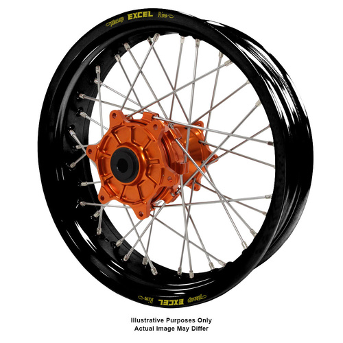 KTM 790-1090-1190-1290 Adventure Talon Orange Hubs / Excel Black Rims Rear Wheel