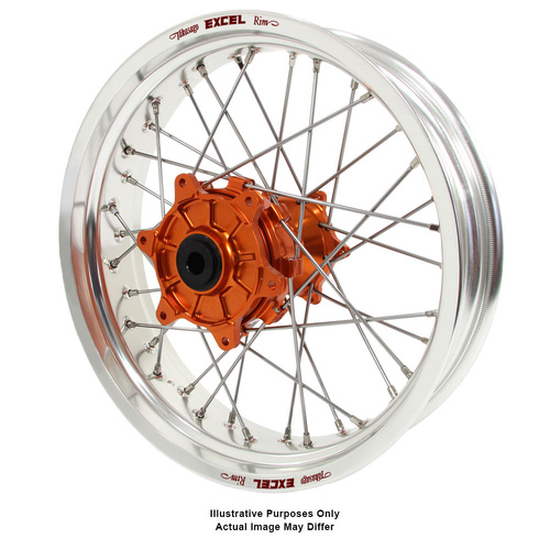 KTM 790-1090-1190-1290 Adventure Talon Orange Hubs / Excel Silver Rims Rear Wheel