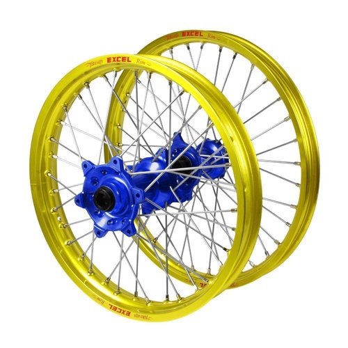 Husqvarna Talon Blue Hubs / Excel Yellow Rims Wheel Set